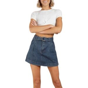 Free People We The Free Jade Belted Denim Mini Skirt size 24